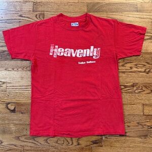 Vintage Faded Graphic Red Heavenly Ski Resort Lake Tahoe T-Shirt Large L